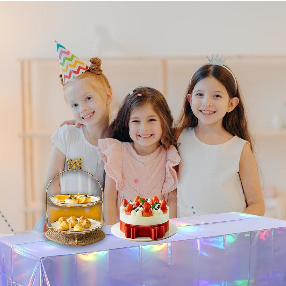 Iridescent Light Purple Table Cloths (2 Packs) - 54x108 Inch Rectangular Plas...