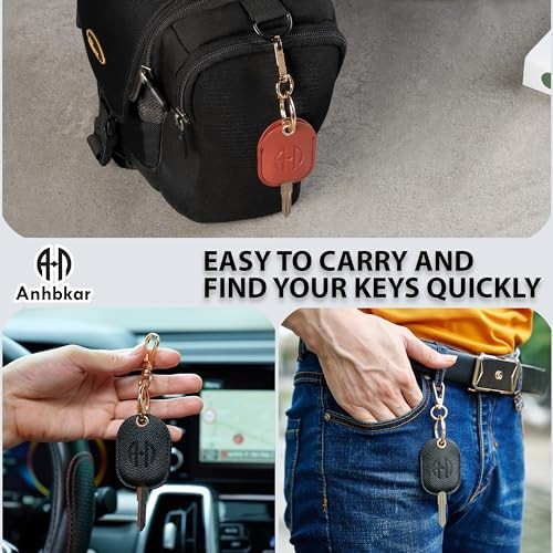 Leather Keys Sleeve for Broken Car Key Loop Replacement - Cute Large-black02