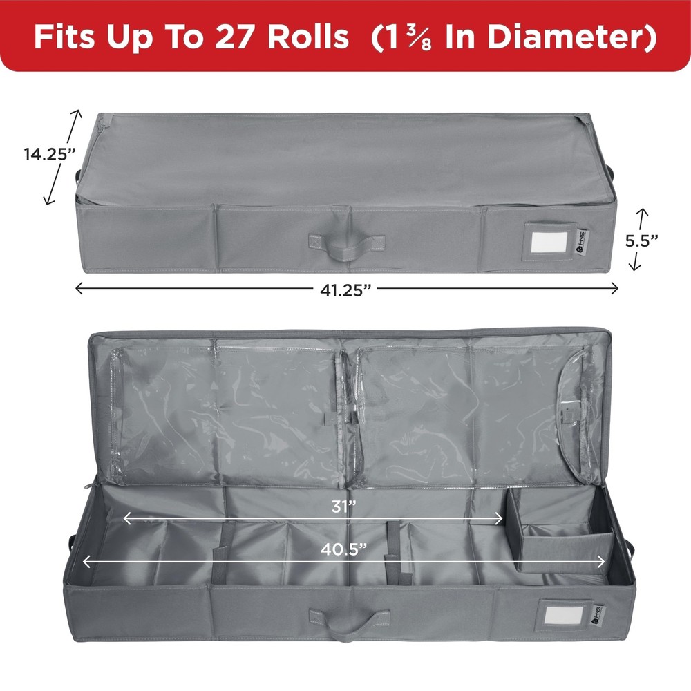 Premium Wrapping Paper Storage Container -Durable Material 600D tear-proof - ...
