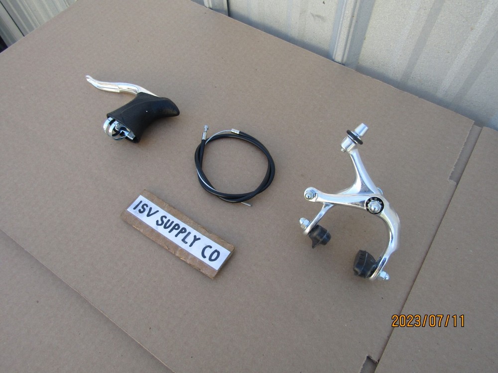 NEW FRONT ROAD OR FIXIE BICYCLE SIDE PULL BRAKE SET FOR DROP HANDLEBAR BIKES.
