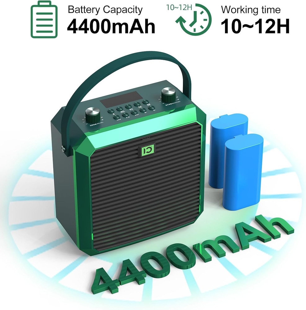 50W Bluetooth Voice Amplifier with Wireless Handheld Mic