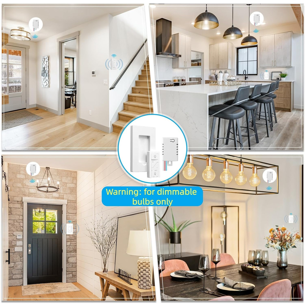 Wireless Smart Dimmer Switch Remote Light Control Kit