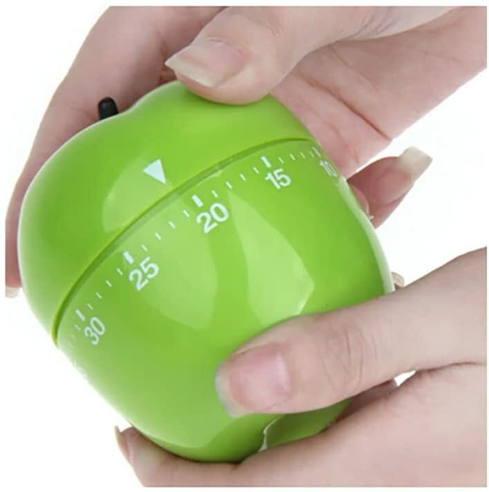 Green Apple Mechanical Rotating Kitchen Timer (60 Minutes Max)