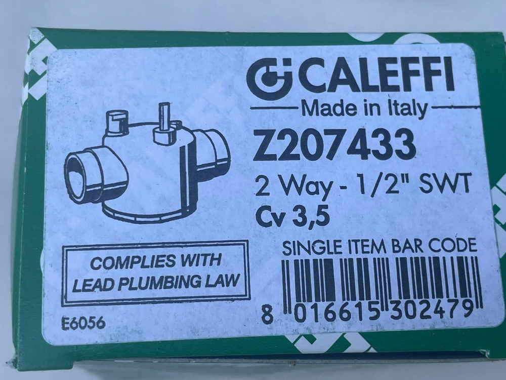 Caleffi - Z207433 - 2 Way -1/2" SWT CV3,5, Made in Italy