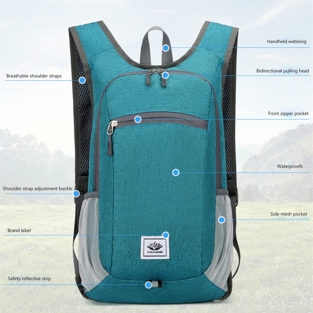 Hiking Backpack 15L Small Travel Backpack Lightweight Foldable Daypack Packab...