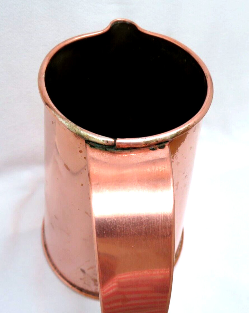 Vintage Copper Pitcher 7 1/2" Tall