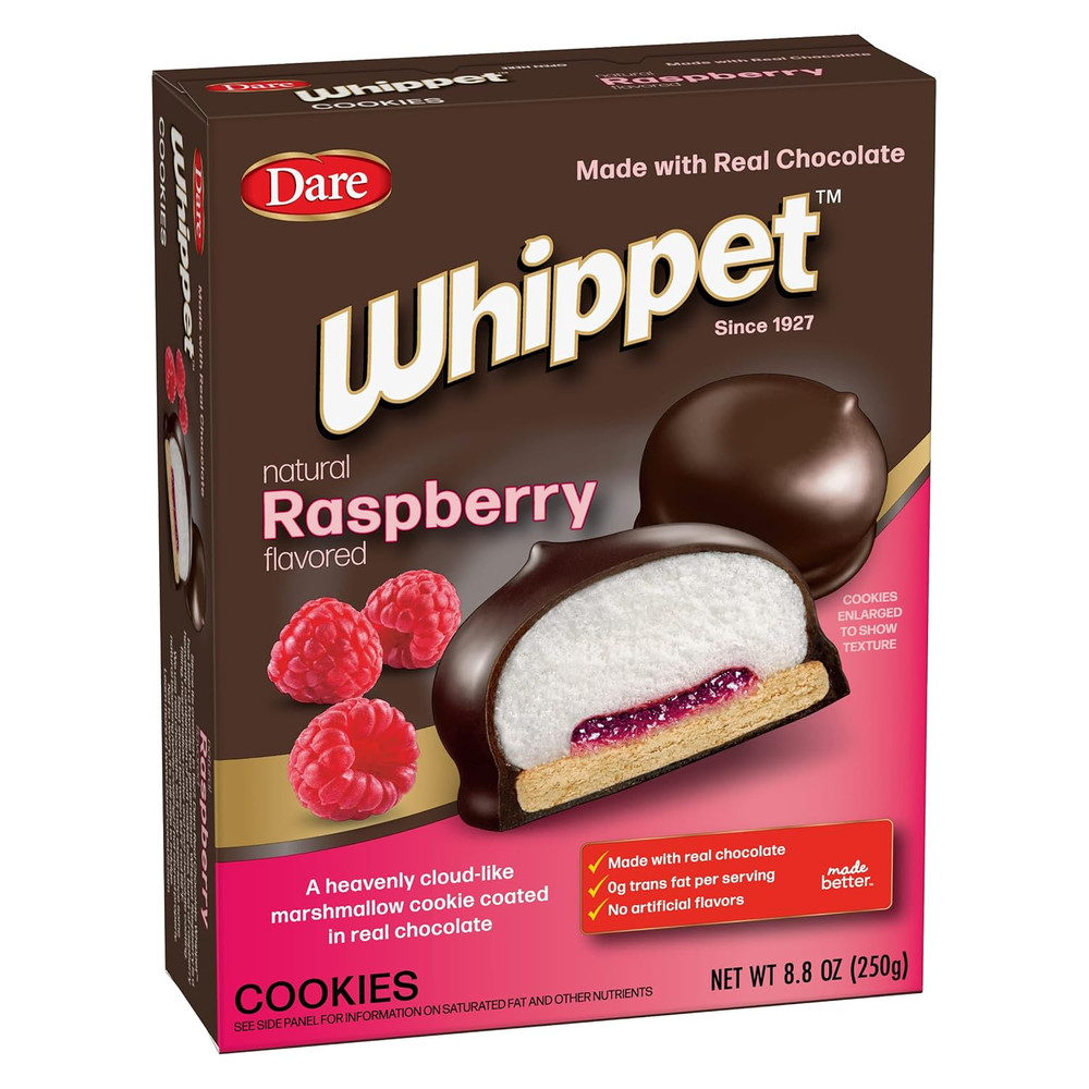 Whippet Cookies, Raspberry, Single Pack (14 Cookies) – Fresh Tasting Raspberry,