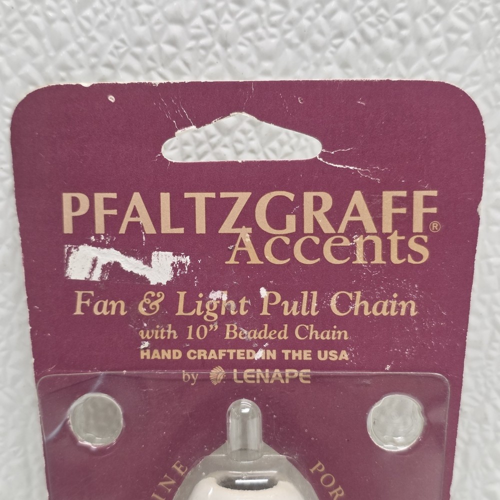 Pfaltzgraff Yorktowne Ceramic Fan Light Pull Chain White Blue Floral Replacement