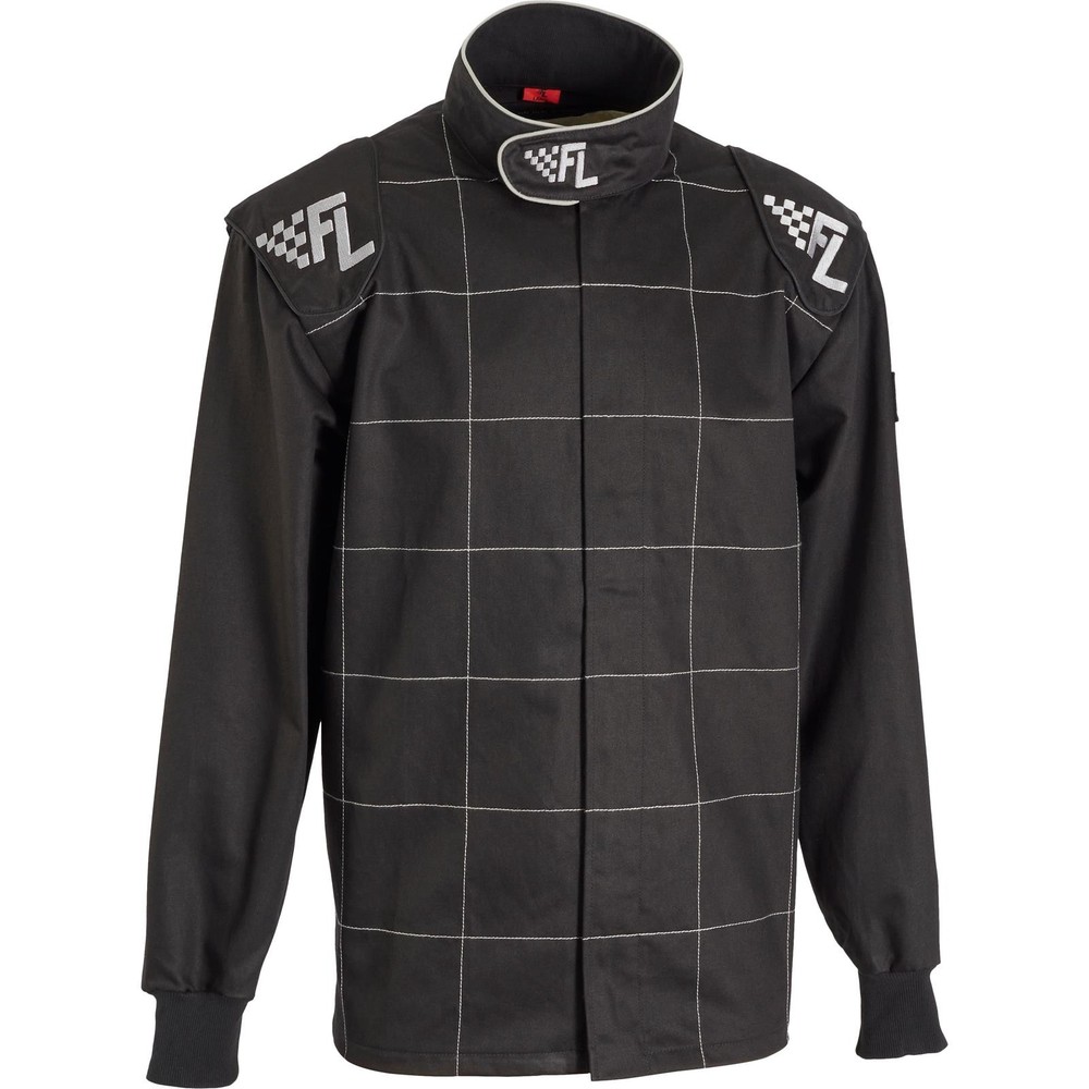 Finish Line Single-Layer SFI-1 Racing Suit Jacket, Black Medium