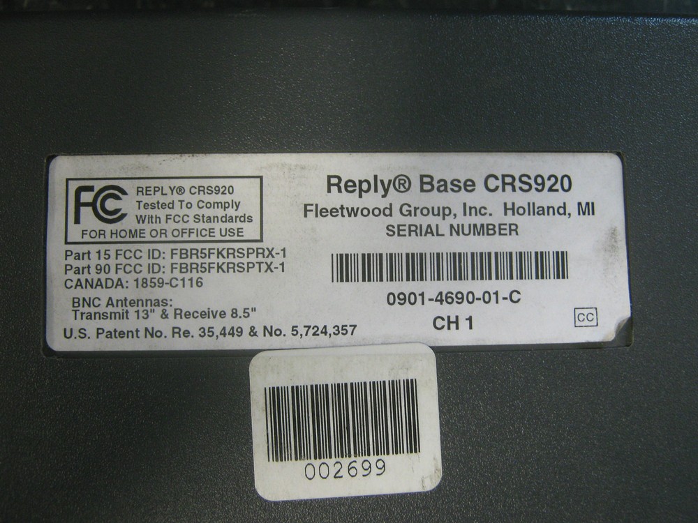 Fleetwood Reply Base CRS920-LSE Cordless Response System