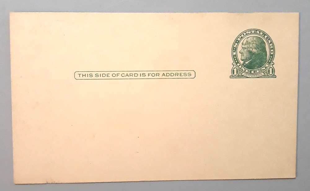US Postal Card 1 cent Jefferson Blank Card