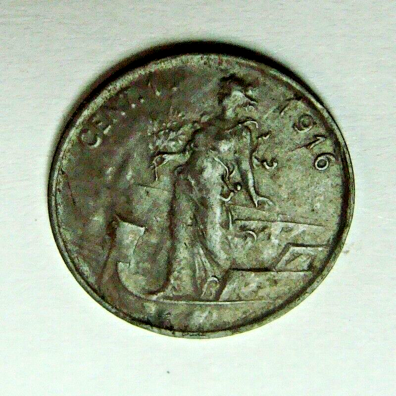 1916 ITALY ONE CENT KM#40 BETTER GRADE PROBLEM FREE