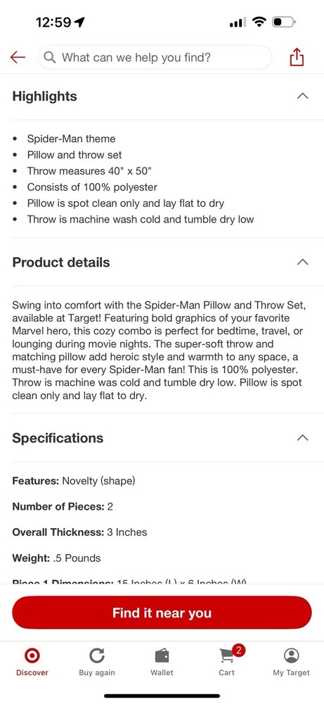 NWT Marvel Spider-Man Stuffed Doll And Throw Blanket With Tags Attached