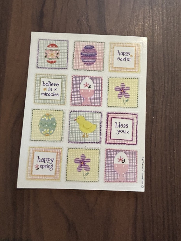 4 Sheets Rare Vintage Hallmark Happy Easter Stickers