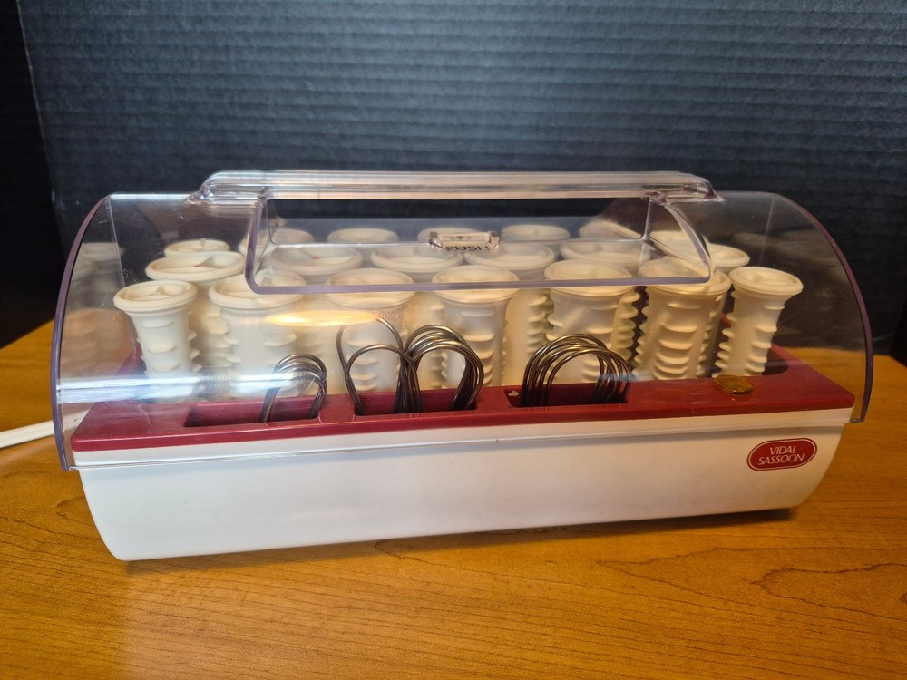 Vidal Sassoon VS321 Hairsetter Hot Rollers Set Complete Case 20 Curlers - NICE!