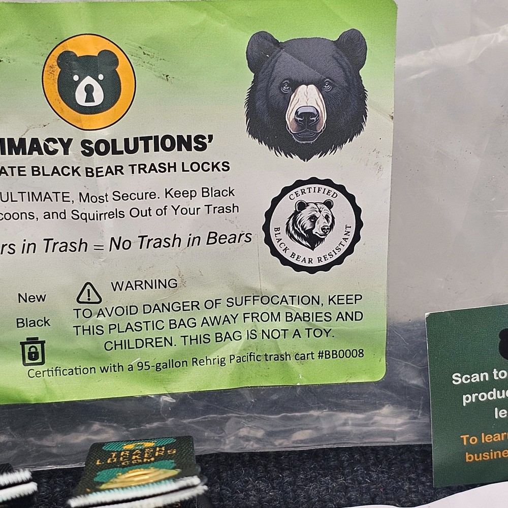 TrashLockers.com Primary Solutions Ultimate Black Bear Trash Locks