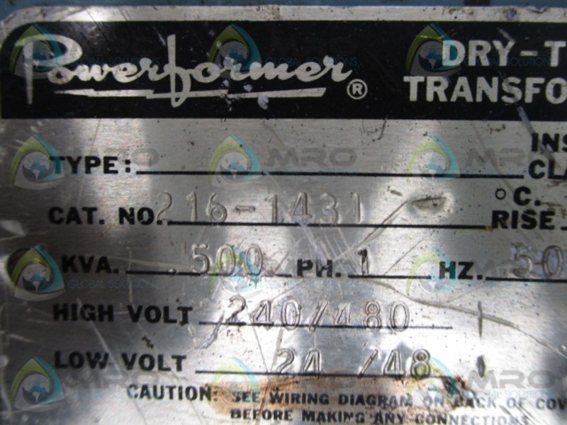 POWER FORMER 216-1431 TRANSFORMER UNMP