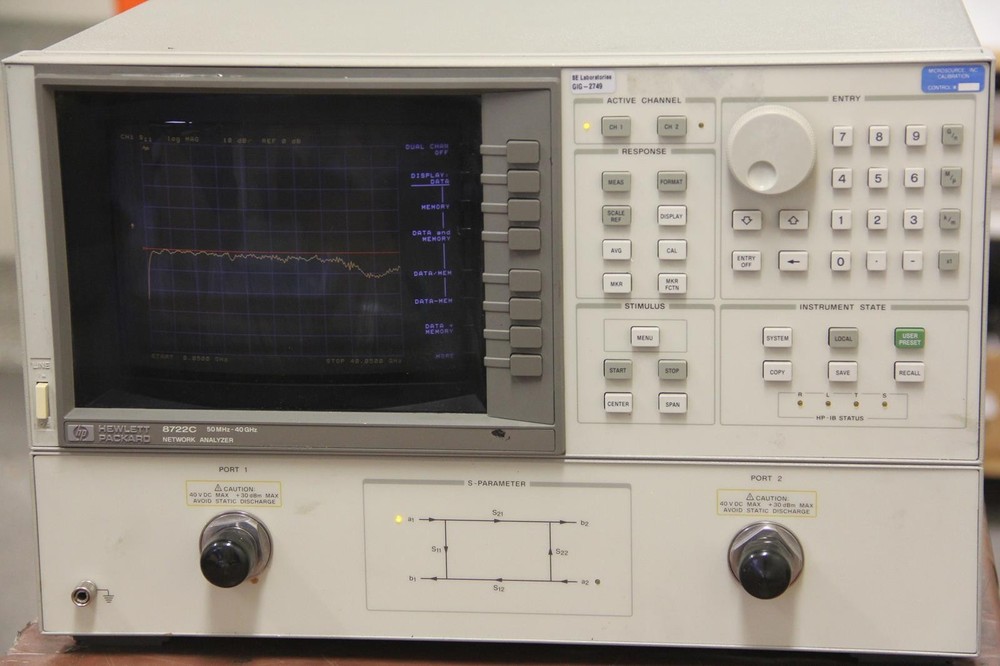 HP HEWLETT PACKARD 8722C Network Analyzer Opt 010 & 8ZE
