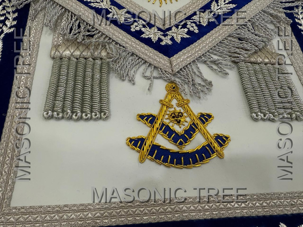Custom Masonic Past Master Hand-Embroidered Apron with Fully Personalized Case