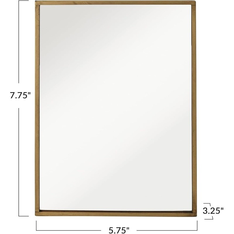Brass Frame Rectangular Tabletop Mirror Bedroom Entryway Home Decor Accent New