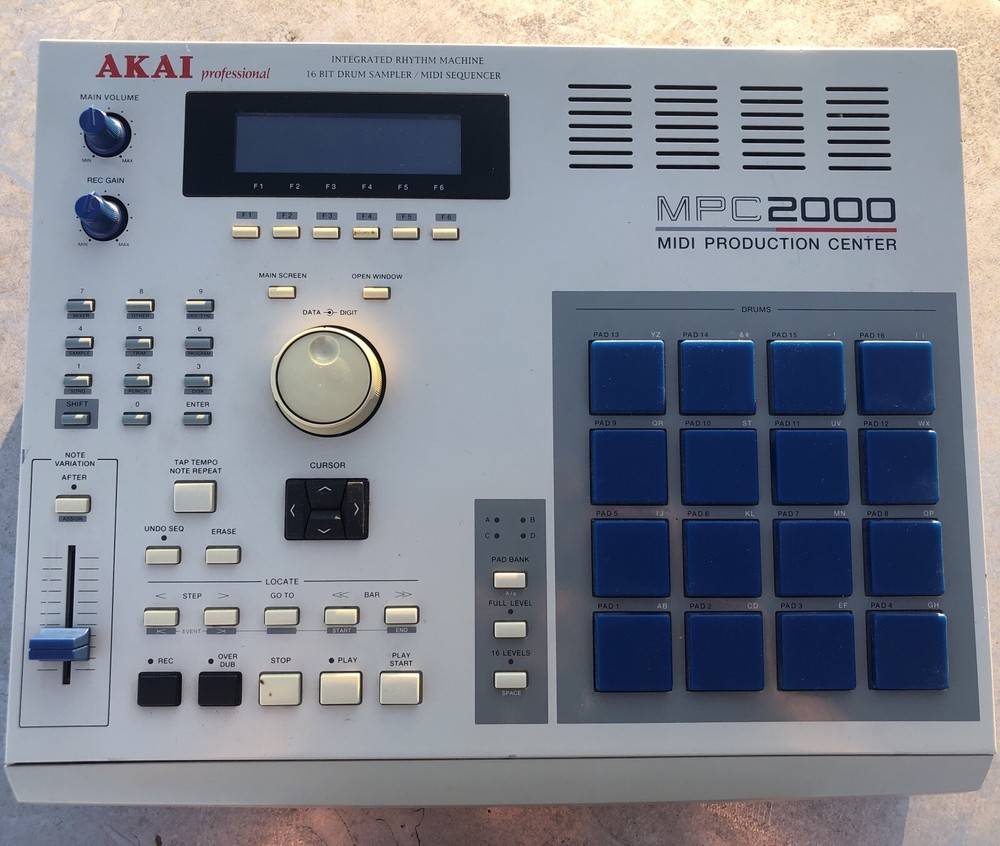 Custom Akai MPC 2000 w/BLUE LEDs & PADs || Serviced, Tested & Working