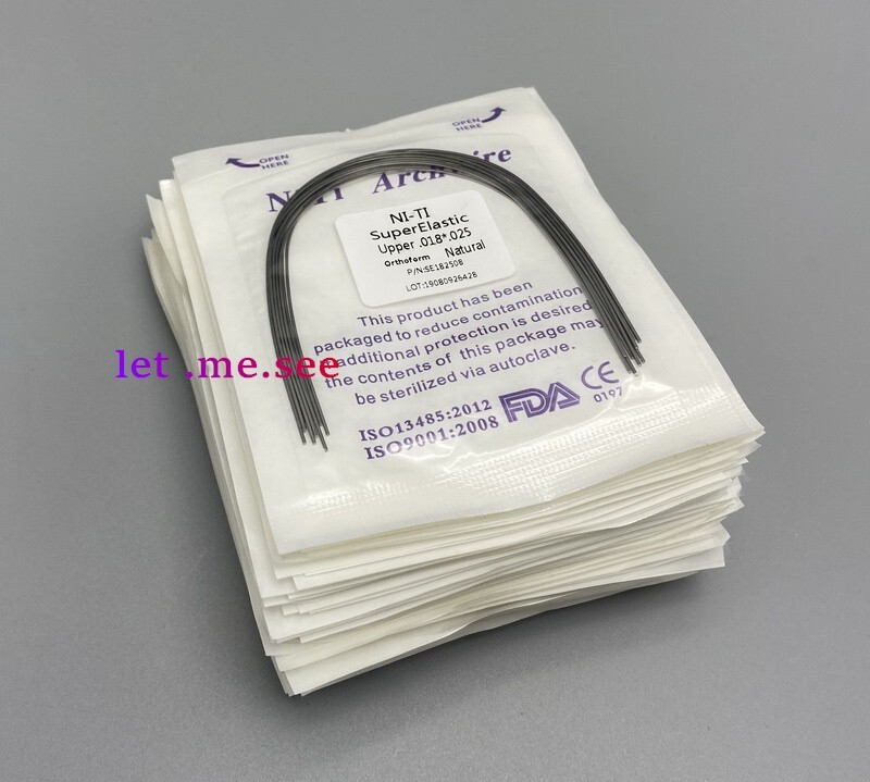 Dental Orthodontic Super elastic Ni-Ti Arch wire Round Rectangular Natural Form