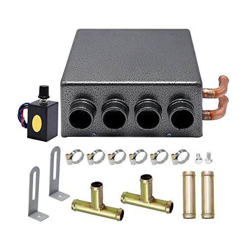 12V Car Auxiliary Heater, 4 Ports Universal Underdash Compact Auxiliary