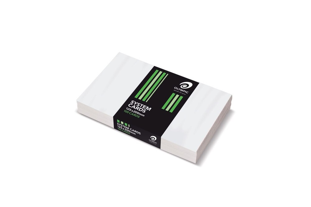 Olympic System Cards Plain White  8 x 5 / 200mm x 125mm  100/Pack