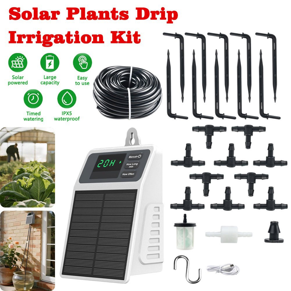 NEW Solar Watering Set Automatic Plant Irrigation Timer Irrigation System