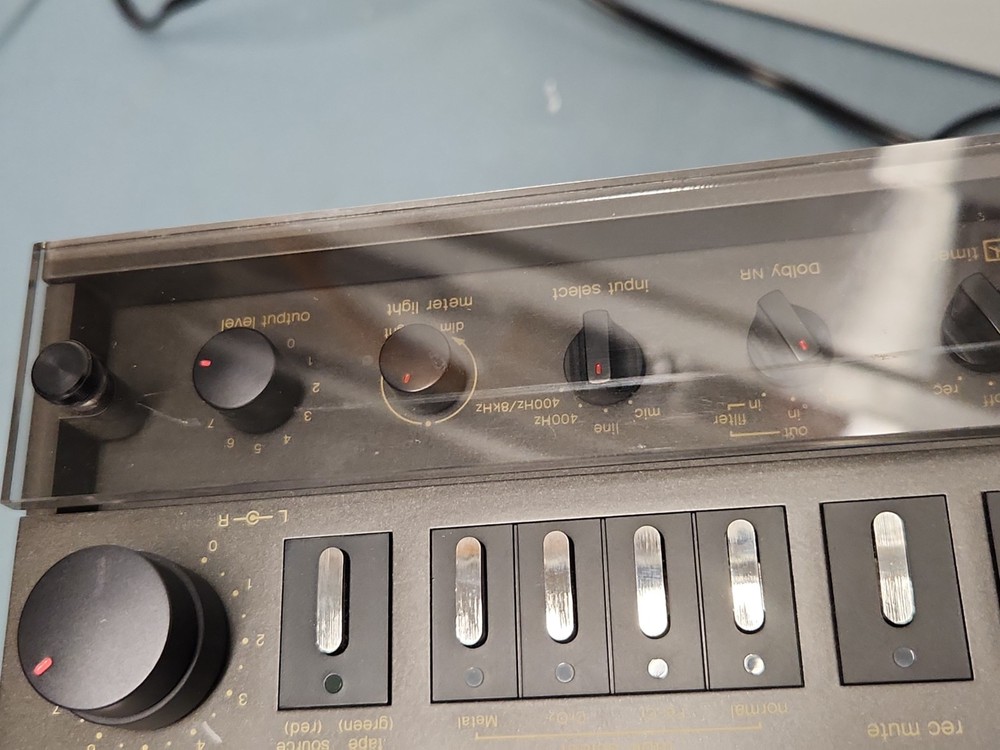Technics RA-M95 cassette deck RP-9690 BOTH WORK LAZY DOOR OPEN. READ DESCRIPTIO