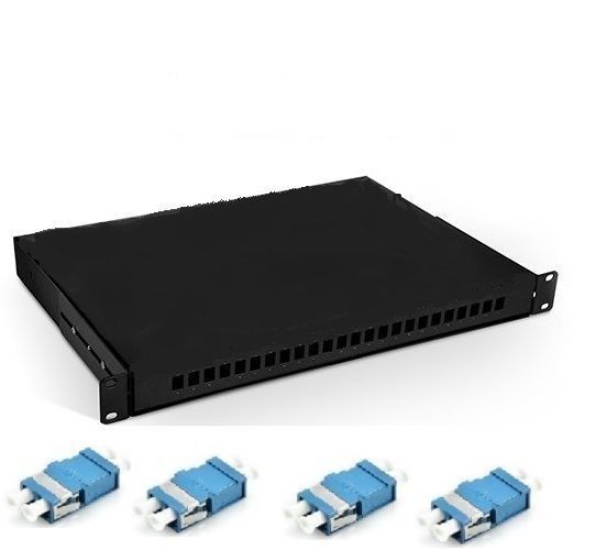 Fiber Optic Patch Panel,24 Port Loaded with 24 LC Duplex - 62617