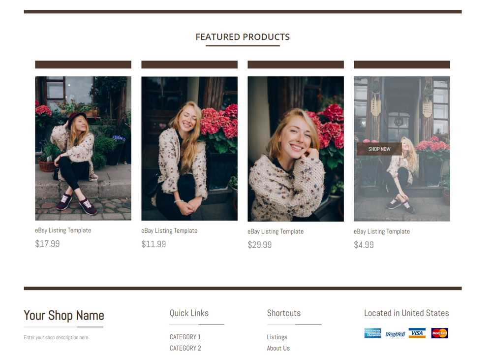MAROON | Mobile Responsive eBay Listing Template 2024 | HTTPS Secured Compliant