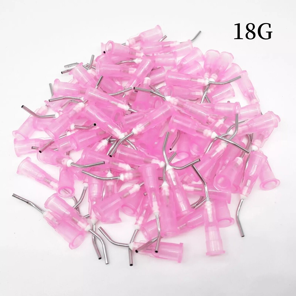 Dental Pre Bent Tip Etchant Needle Tips for Etch Gel Composite Flow Applicator