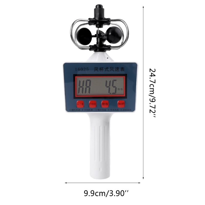 Wind Speed Gauge Small High Sensitivity Cup LCD Display Anemometer