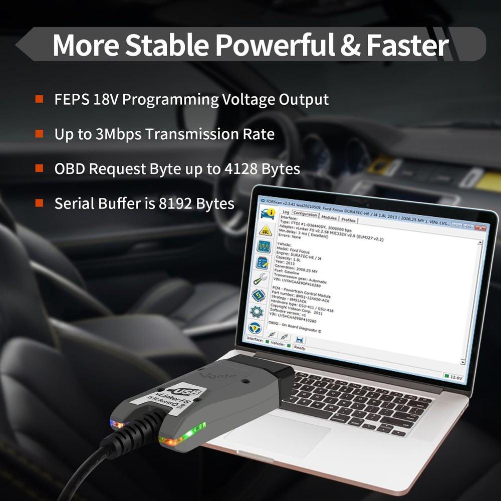FS USB FORScan OBD2 Adapter for HS/MS-CAN Auto Switch Diagnostic Scanner Tool