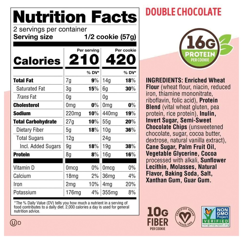 Lenny & Larry Double Chocolate Complete Cookies - High-Protein, Nutritious