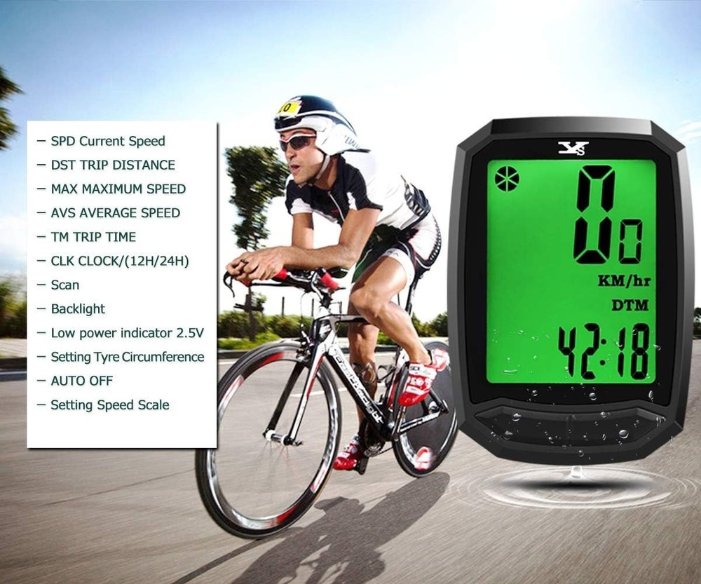 Waterproof LCD Bicycle Speedometer - Wireless Bike Odometer with Multi-Functions