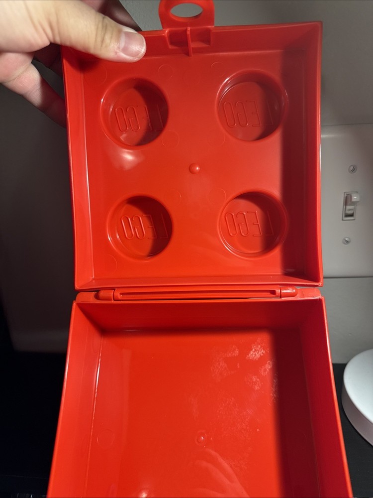 LEGO Storage Case: Bright Red with Blue Handle