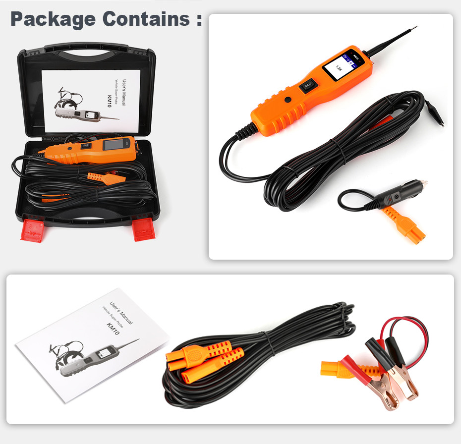 KM10 Circuit Tester Power Circuit Probe Kit Electrical System Diagnostic Tool