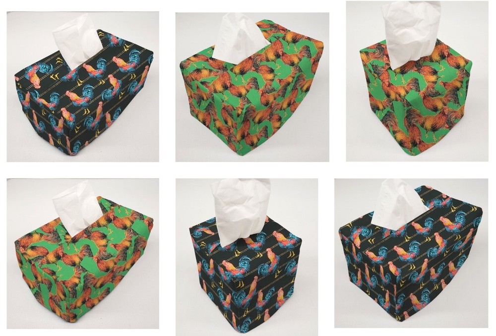 Roosters Tissue Box Cover (2 Colors Available)