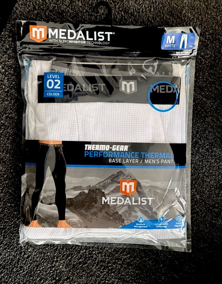 Medalist Men's Thermo-Gear Performance Micromesh Base Layer Pants White MEDIUM