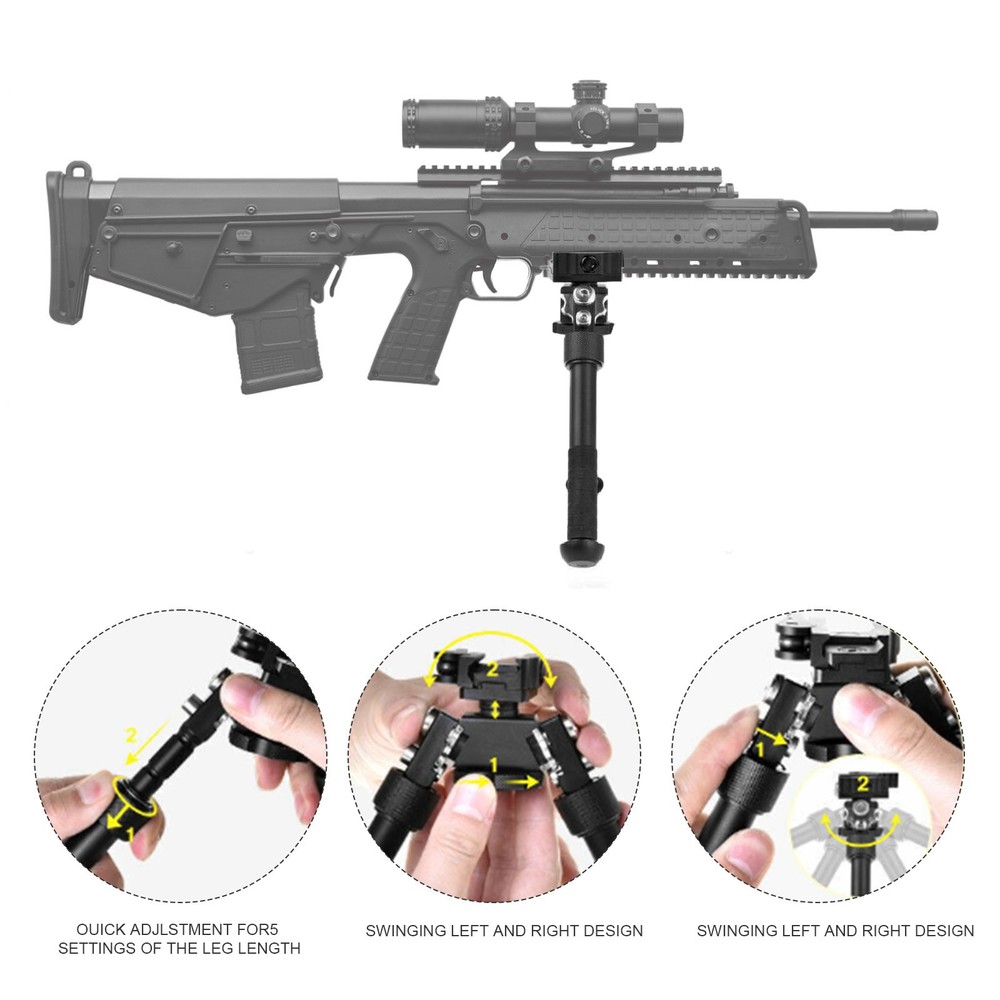 6.5- 9" Foldable Adjustable Bipod Combination for M-lok Picatinny System