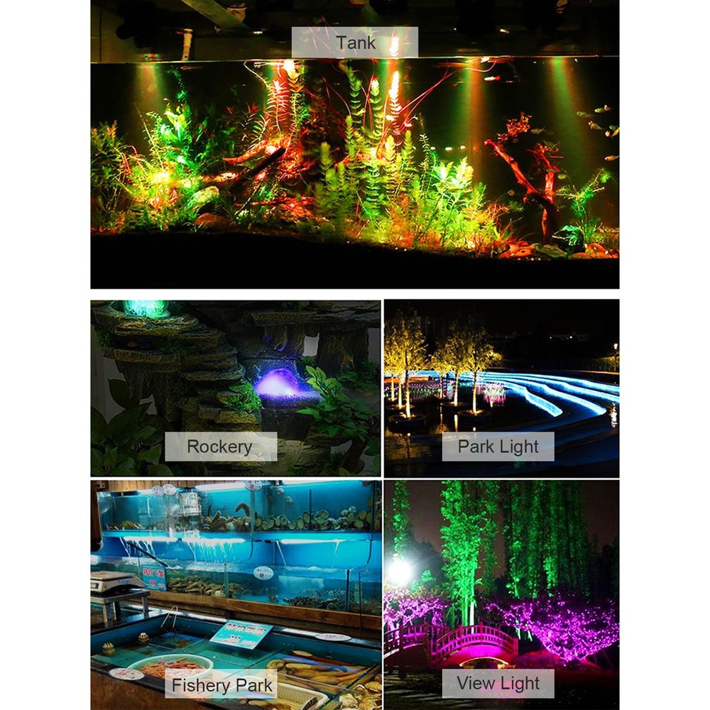 RGB Underwater Diving Lamp Light Kit Set With Remote Controller Line NYKT