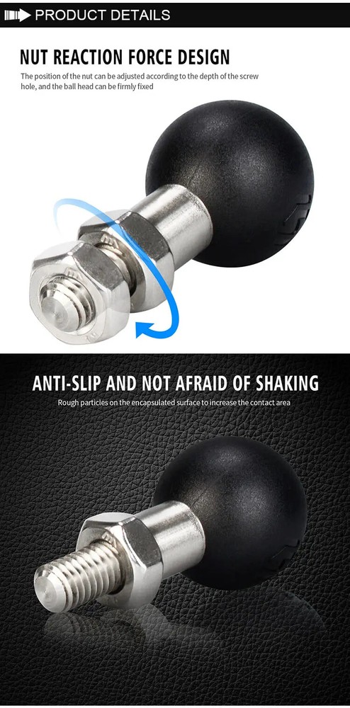 Clamp Ball Bracket 1 Inch 25.4mm With M8 Thread Mount