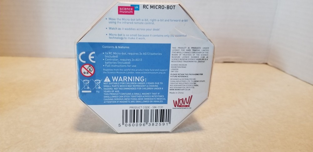 RC Micro Bot Remote Controlled Mini Robot New Sealed Up Tub C