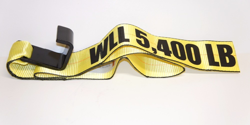 2 Roll Off Container Truck 4" Winch Straps Safety Strap W Flat Hook & *CUT END*