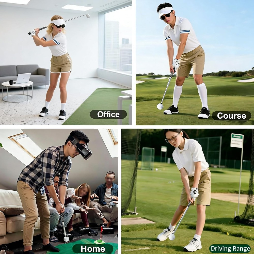 Retractable Golf Swing Training Aid, Golf Grip Trainer for Warm-up, Right-Han...