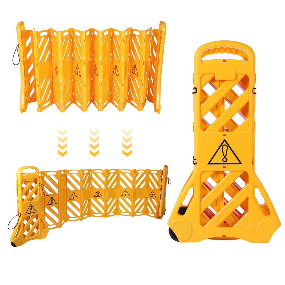 Extendable Safety Barriers 13 Foot Expandable Mobile Barricade System Folding
