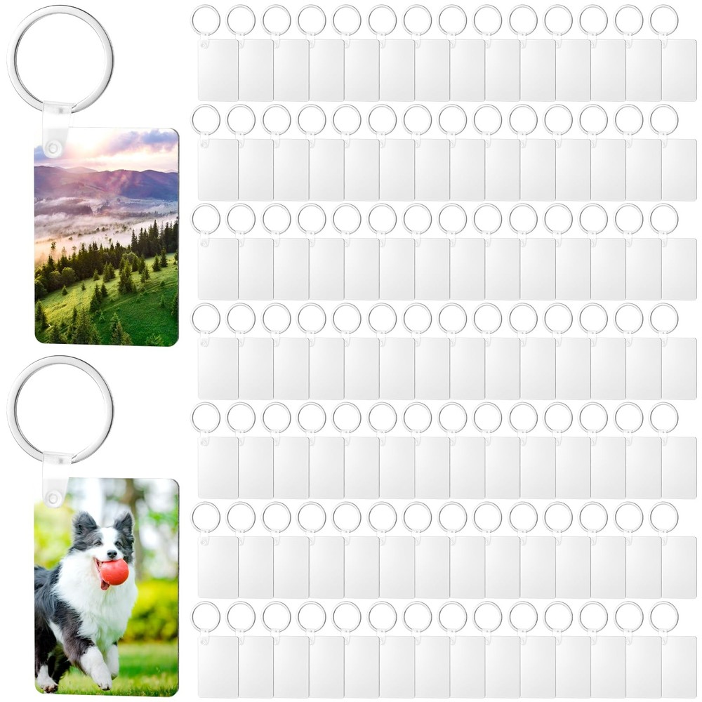 300 Pcs Sublimation Keychain Blanks Bulk, Double-Sided Sublimation Blanks Key...