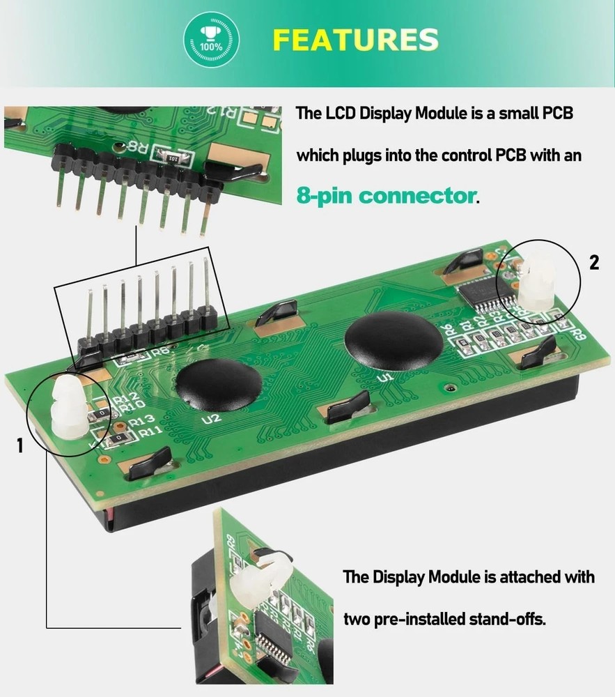 013640F LCD Display Pool Stat Kit for Raypak RP 2100 Pool Heater 185B 265B 335B